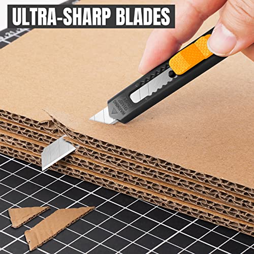 Image of 24-Pack Retractable Box Cutter | 9mm Snap-Off Blades with Lightweight Design | Carton /Plastic Opener for Home & Office | Exacto Knife Box Opener