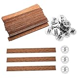 120 Stück rauchfreie natürliche Kerzendochte, Kerzenkern mit Eisenständer, 13 x 1,3 cm, Holz, natürlich, umweltfreundlich, Docht für selbstgemachte Kerzenherstellung