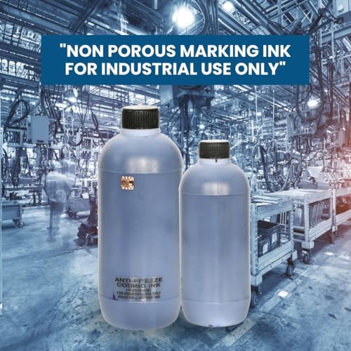 Image of SMART PACK Non-Porous Ink for Generic Name of Coding Machine Material | Fast-Drying, Permanent, Solvent-Based, Waterproof, High-Adhesion Ink | Pack of 1 Black Color 1 Liter