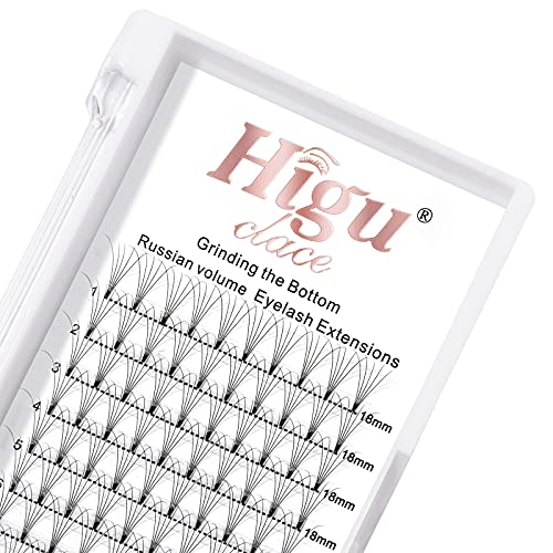 Premade Fans Volume Eyelash Extensions 3D|4D|5D|6D 0.07/0.10mm Curl C/D 8mm~18mm 5D 0.10 D 18mm Short Stem Russian Premade Lash Extension Fans (5D 0.10 D 18mm)