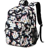 abshoo Classical Basic Floral Womens School Backpack For College Teen Girls Water Resistant Bookbag (Floral Black A)