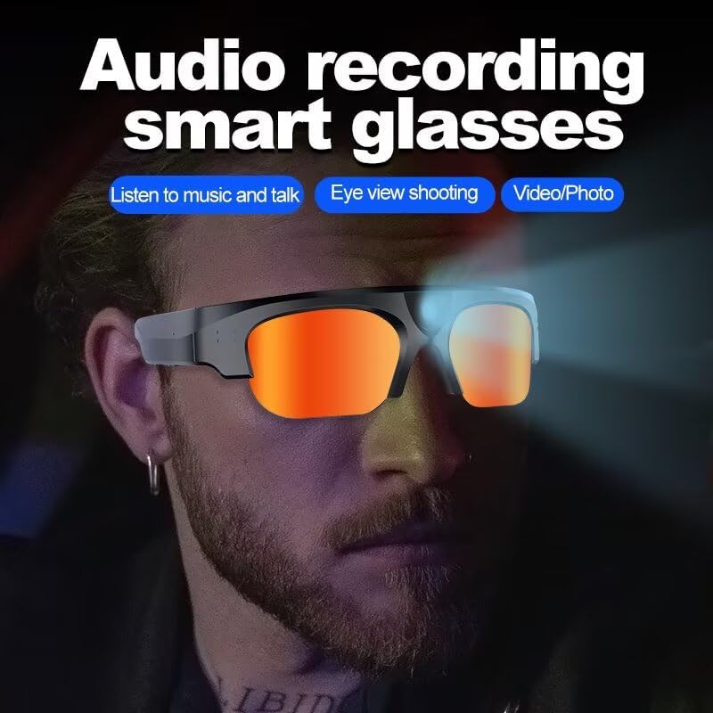 Piluyaa 4K Camera Glasses XV16 with text 'Audio recording smart glasses'