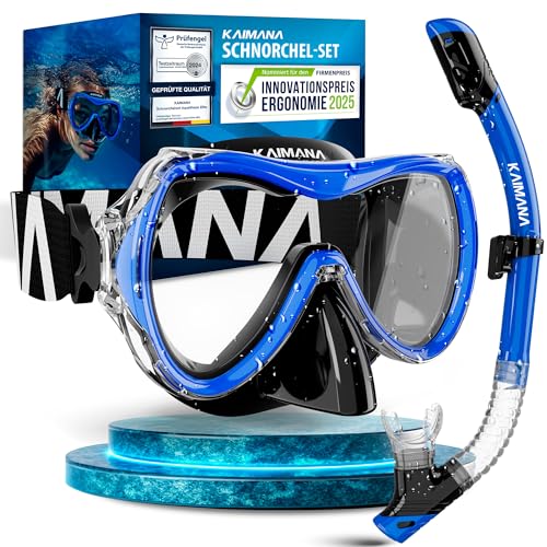 Schnorchelset Erwachsene Aqua Vision Elite Transparent/Blau/Schwarz Comfort Strap