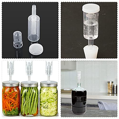 Amindz 3 Pièces Airlock Fermentation,Soupapes D'échappement en Plastique,Serrure à Air avec 3 Pièces Anneaux en Silicone, Barboteur Fermentation pour Fermentation de Brassage et Vin - Image 5