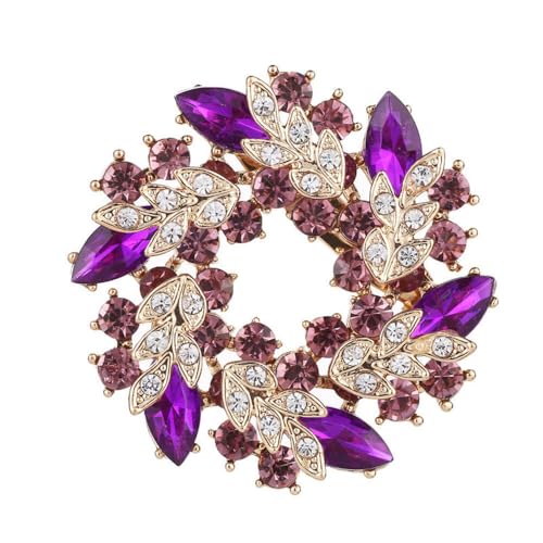 Image of Colorful Rhinestone Crystal Sunflower Brooch Pin for Women Dress Hat Decoration