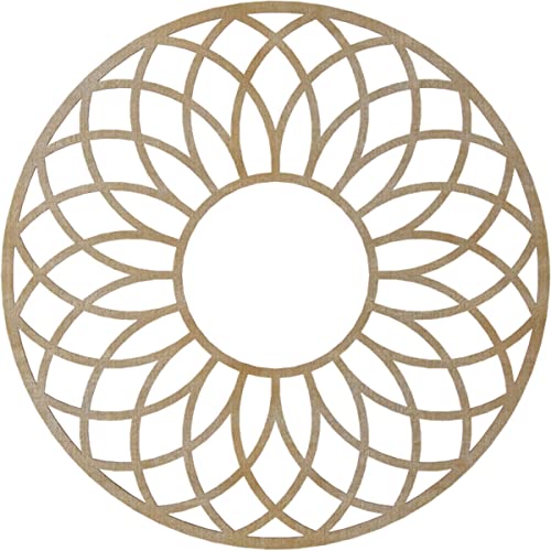Image of Ekena Millwork 30 inchOD x 10 1 /4 inchID x 3 /8 inchT Cannes Wood Fretwork Pierced Ceiling Medallion, Birch