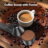 Generic Coffee Measuring Spoon, 2 Tablespoon Capacity No Spill Pouring Reusable Food Grade Protein Scoop with Funnel & Built in Leveler for Ground Coffee, Protein Powder, Tea (Black) - Image 3