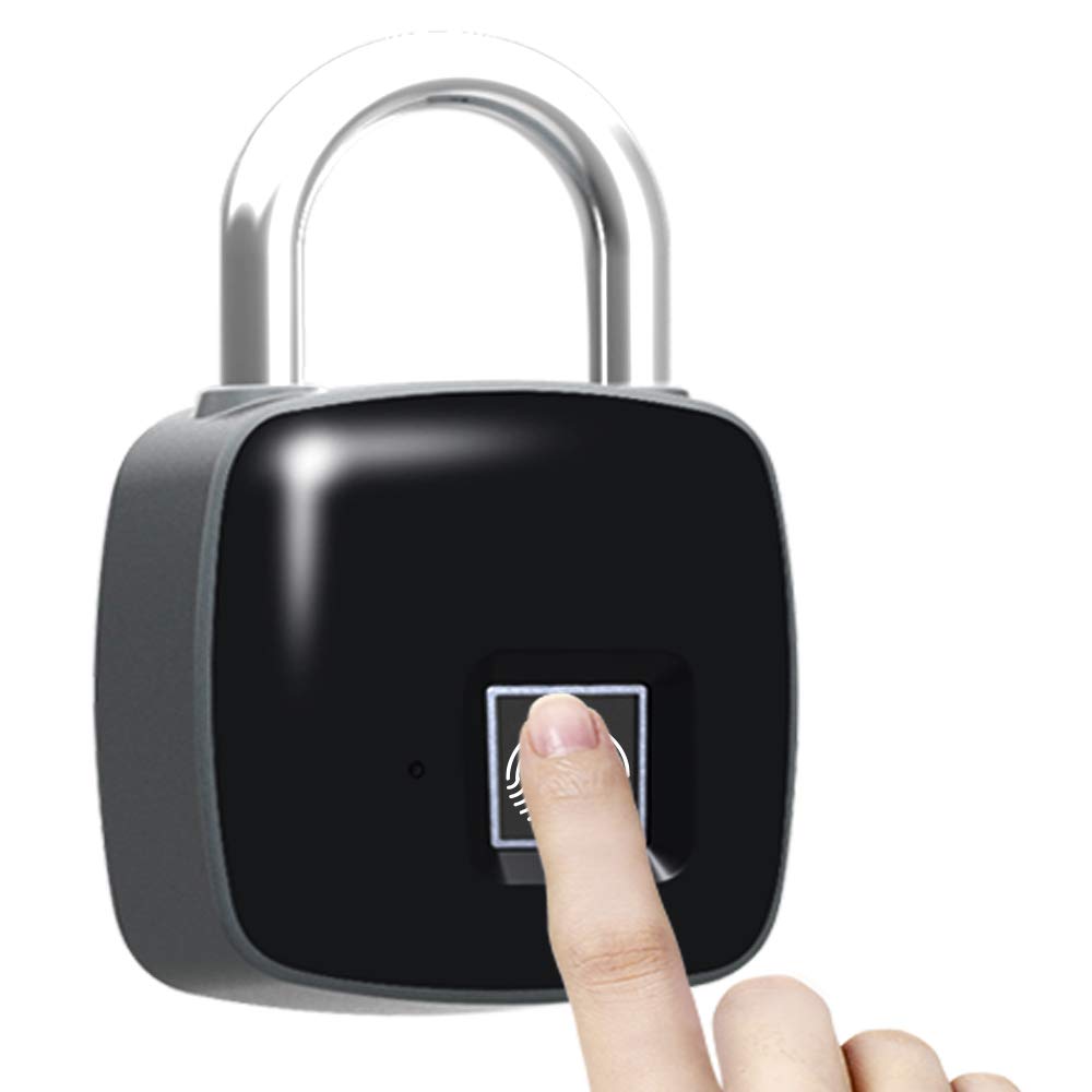 Fingerprint Padlock Smart Biometric Lock Quick Access Ketless Metal Waterproof Portable Security Lock Anti-Theft Padlock Suitable for Suitcase,Gym Locker,Cupboard,Drawer,Door Cabinet, Backpack, Cargo