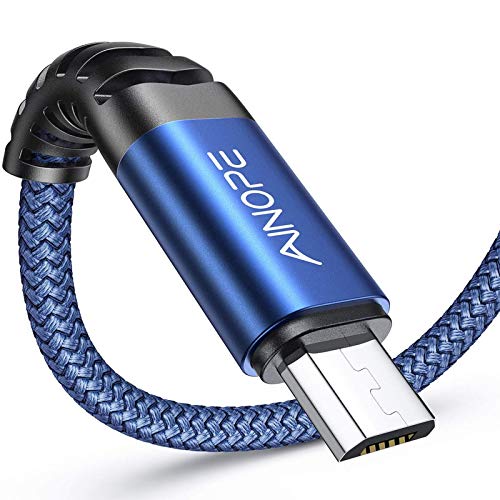 AINOPE Android Micro USB Cable [2Pack 6.6FT+6.6FT] Android Charger Cable Nylon Braid Micro USB Cable Compatible with Galaxy S7 S6 J7 Note 5, LG stylo 2/3 LG G3-Blue