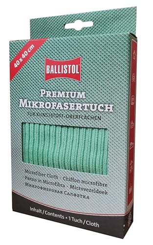 BALLISTOL 23733 Microfibre Cloth for Cleaning Plastic Surfaces - Washable Gun Cleaning Cloth - 40 x 40 cm, Green
