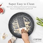 CAROTE Non Stick Frying Pan Skillet, Nonstick Granite Fry Pan with Glass Lid, Egg Pan Omelet Pans, Stone Cookware Chef's Pan, PFOA Free (Classic Granite, 10-Inch) - Image 5