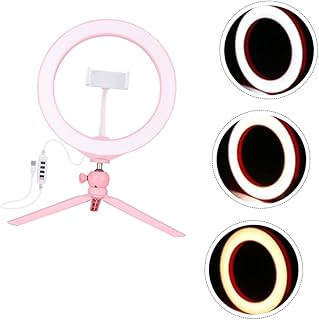 UKCOCO 1 Set Pink Ring Light Desk Phone LED Ring Light Electronic Fill Light Portable Ring Light for Phone Adjustable Stand Ring Light Marquee Lights Adjustable Phone Stand Dimmable Fill