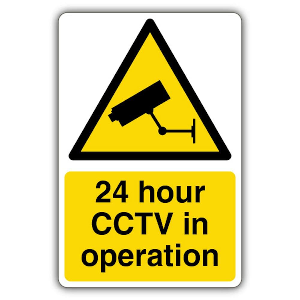 V Safety GloReflect 24 Hour CCTV In Operation Safety Sign - 300 x 450 mm - 1.2mm Rigid Plastic - GloReflect