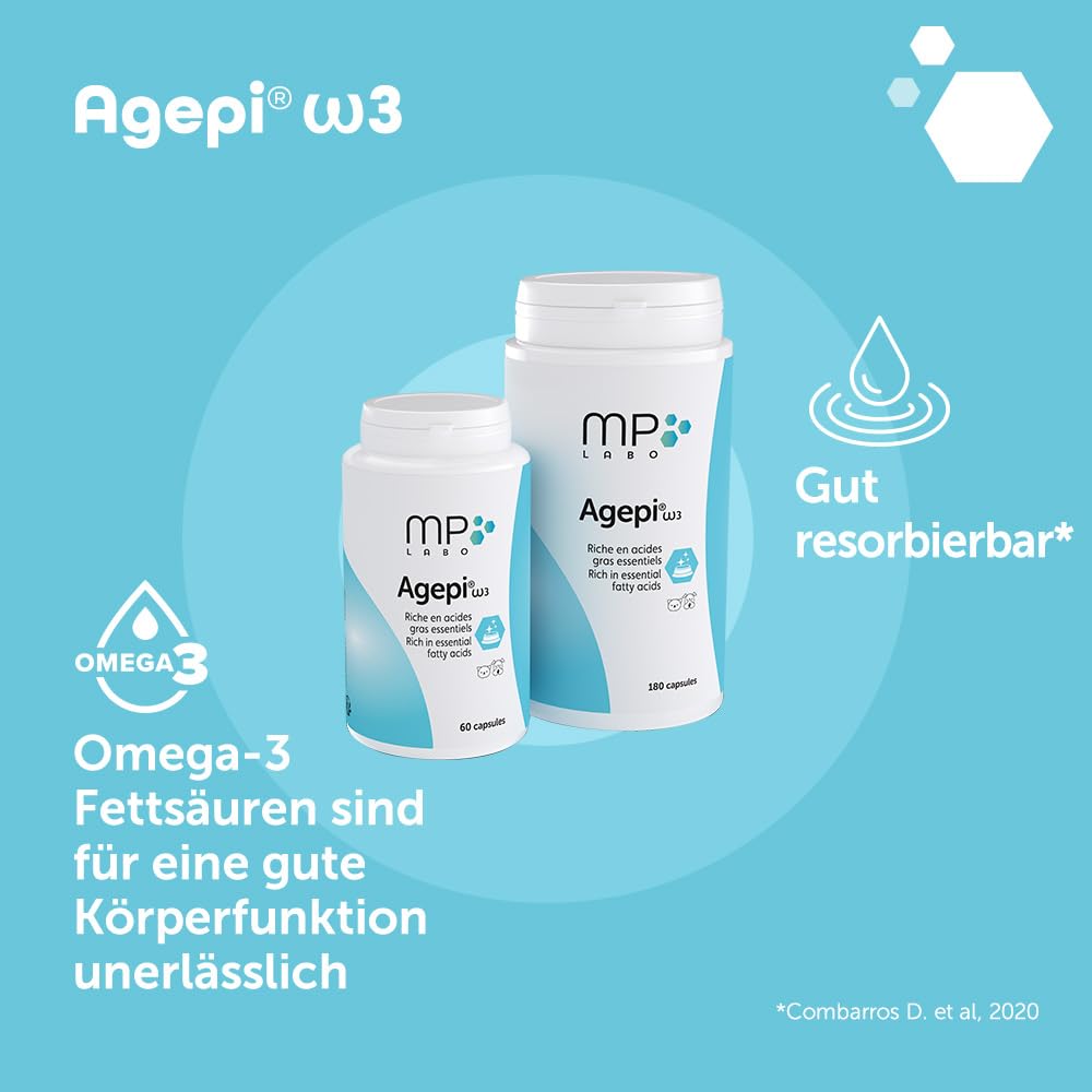 MP Labo Agepi® Omega 3 für Hunde und Katzen - Reich an Essenziellen Fettsäuren (180 Kapseln)