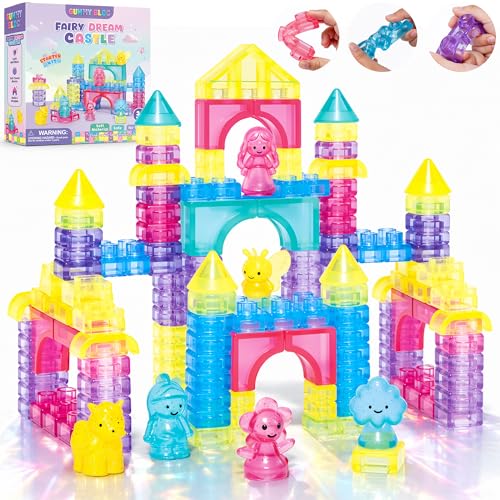 Image of JOY SPOT! 54 PCS Soft Building Blocks for Toddlers, Sensory Squishy Blocks | Preschool Educational Creative Play, Montessori Squeezable, Stretchable Early Learning Construction Playset, Puzzle Blocks