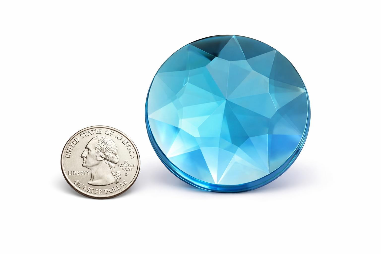 50mm Extra Large Flat Back Round Acrylic Rhinestones Plastic Circle Gems for Costume Making Cosplay Jewels Pro Grade Embelishments - 4 Pieces (Blue