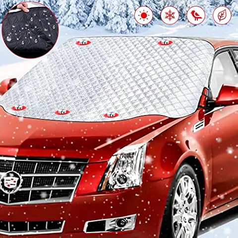 Tseasoon Windscreen Cover Car Winter Windscreen Cover Magnetic Foldable Frost Protection Car Windscreen Car Windscreen Cover for Frost, Snow, UV Radiation, Sun -183 x 116 cm Cover