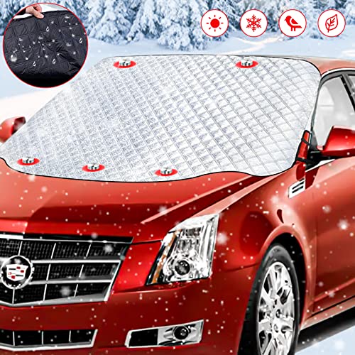 Tseasoon Couverture Pare Brise Voiture, Pare Soleil Voiture Pare Brise Magnétique Couverture Repliable, pour Anti Givre, Neige, Glace, UV, Pluie & Soleil - 183 x 116cm Cover