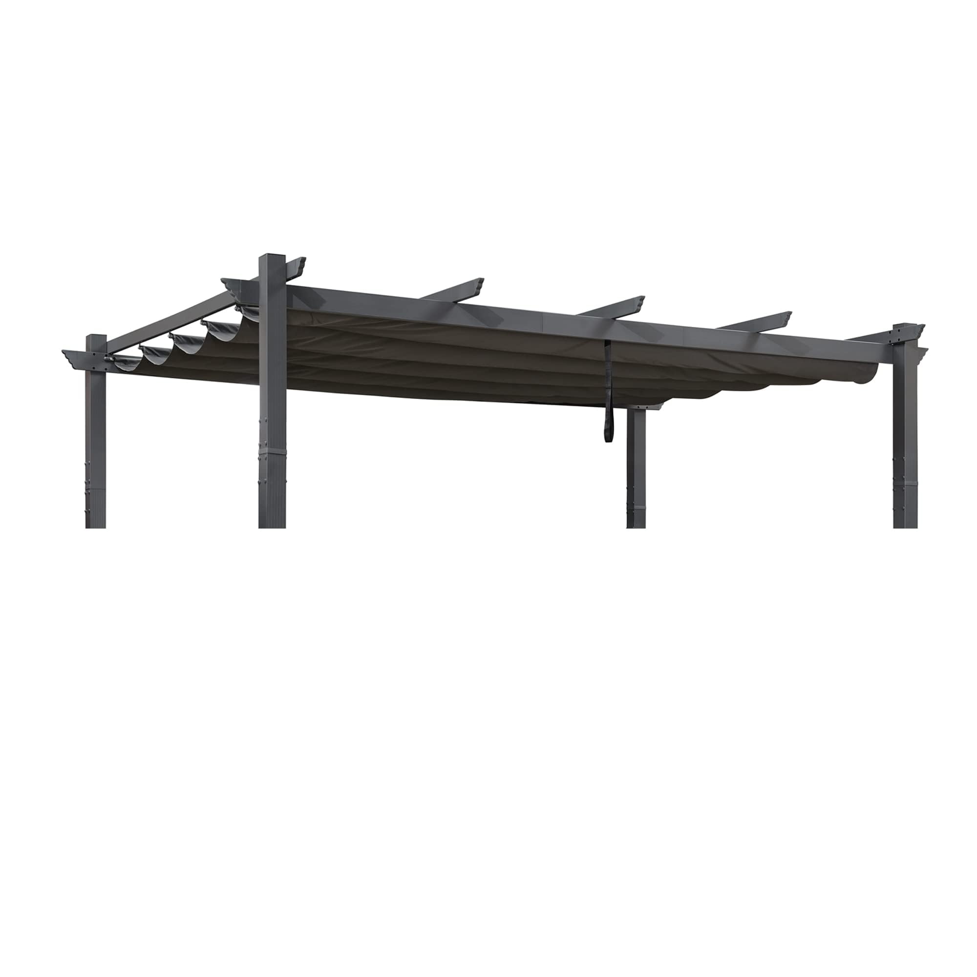 PURPLE LEAF Bache pour Pergola, Toile Pergola 4 x 3 m Retractable, Toile de Tonnelle Toile de Toit Rechange pour Jardin Terrasse, Gris