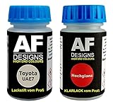 ua78m05 Lackstift für Toyota UAE7 Light Beige Perl Metallic + Klarlack je 50ml Autolack Basislack SET