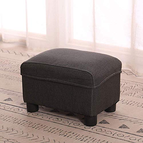 Reposapiés plegable, taburete otomano pequeño, taburete otomano de tela, taburete otomano de 4 patas, antideslizante, patas de madera maciza, moderno, para el hogar, sala de estar, dormitorio