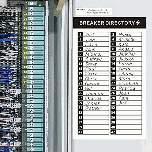16 Sheets Breaker Panel Labels Electrical Box Sticker Numbers Breaker Panel Labels Electrical Sticker Number Catalog Load Center Adhesive Waterproof Reusable（Black） #TOP4