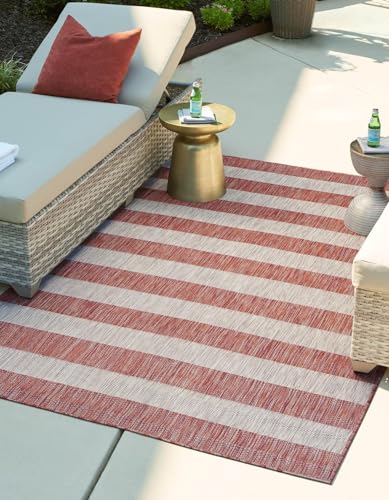 Unique Loom Outdoor Striped Collection Area Rug...