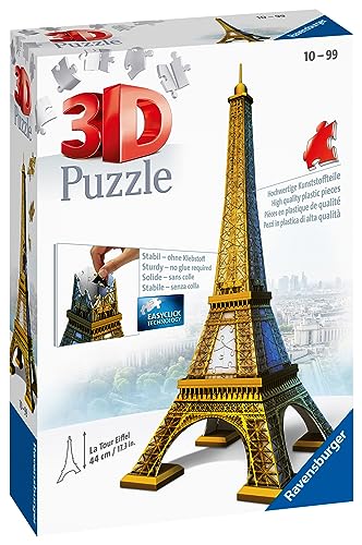 Torre Eiffel 3D Ravensburger 12556, puzle de construcción infantil ideal para decorar tu cuarto 2