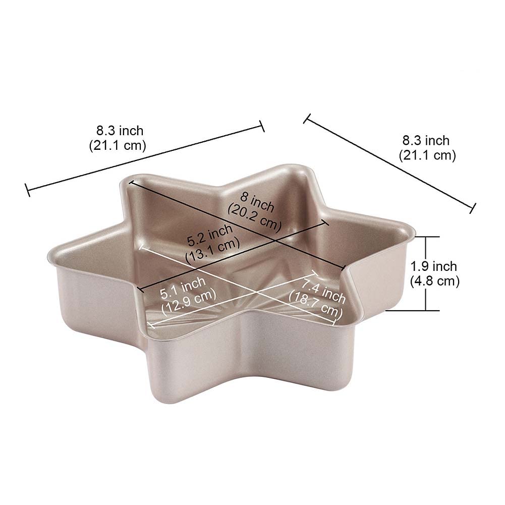 CANDeal Achthoekige vorm niet-stick bakvorm voor AirFryer Oven bakken, Star Cake bakken mallen, Jelly Broodvormen (4 stuks