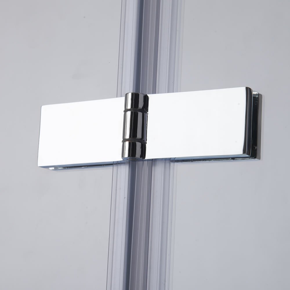 Melko Mampara de ducha de cristal templado de 5 mm, plegable, 138,6 x 83,9 cm, cristal transparente, incluye accesorios