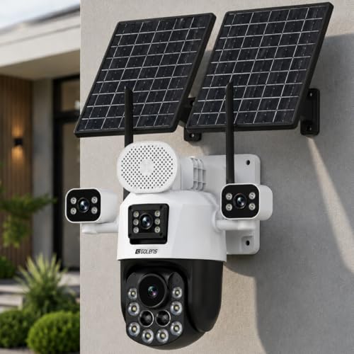 Image of V66H 4G Solar Security Camera with 4 Lens, 20X Zoom, AI Human Tracking, 31200mAh Battery, Dual Light Full Color Night Vision, Two Way Audio, Motion Detection, Outdoor Waterproof Surveillance Camera