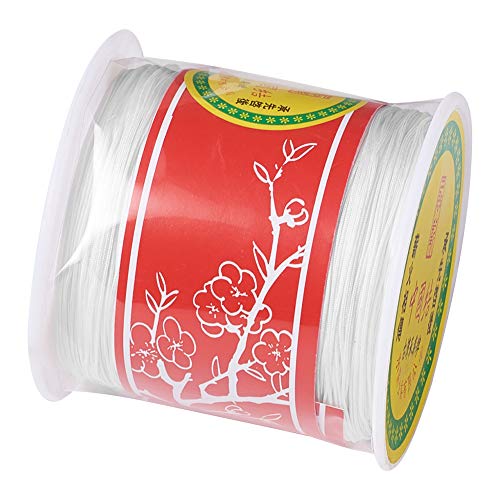 150 Yards White Nylon Beading String Cords 0.5Mm Chinese Knotting Cord Braided Nylon Thread Wires For Kumihimo Knotting Wrapping Beading Macrame Bracelet Jewelry Making #TOP4
