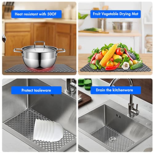 Qkvcx Silicone Sink Protectors For Kitchen,26"X14" Sink Protectors For Bottom Of Farmhouse Stainless Steel Porcelain With Center Drain For Sink Bowl,Sink Mat For Rectangle Porcelain Sink. #TOP1