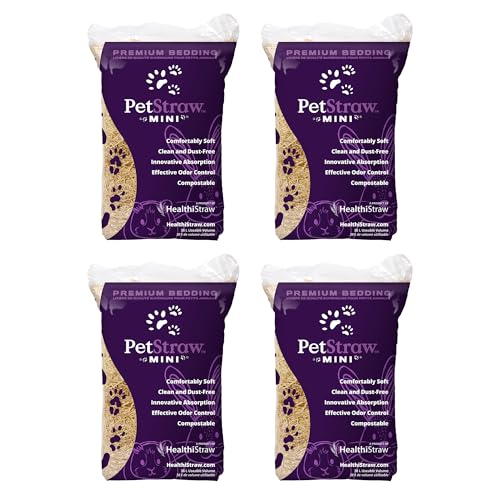 HealthiStraw PetStraw Mini, 4-pack, 38L, Wheat Straw Bedding