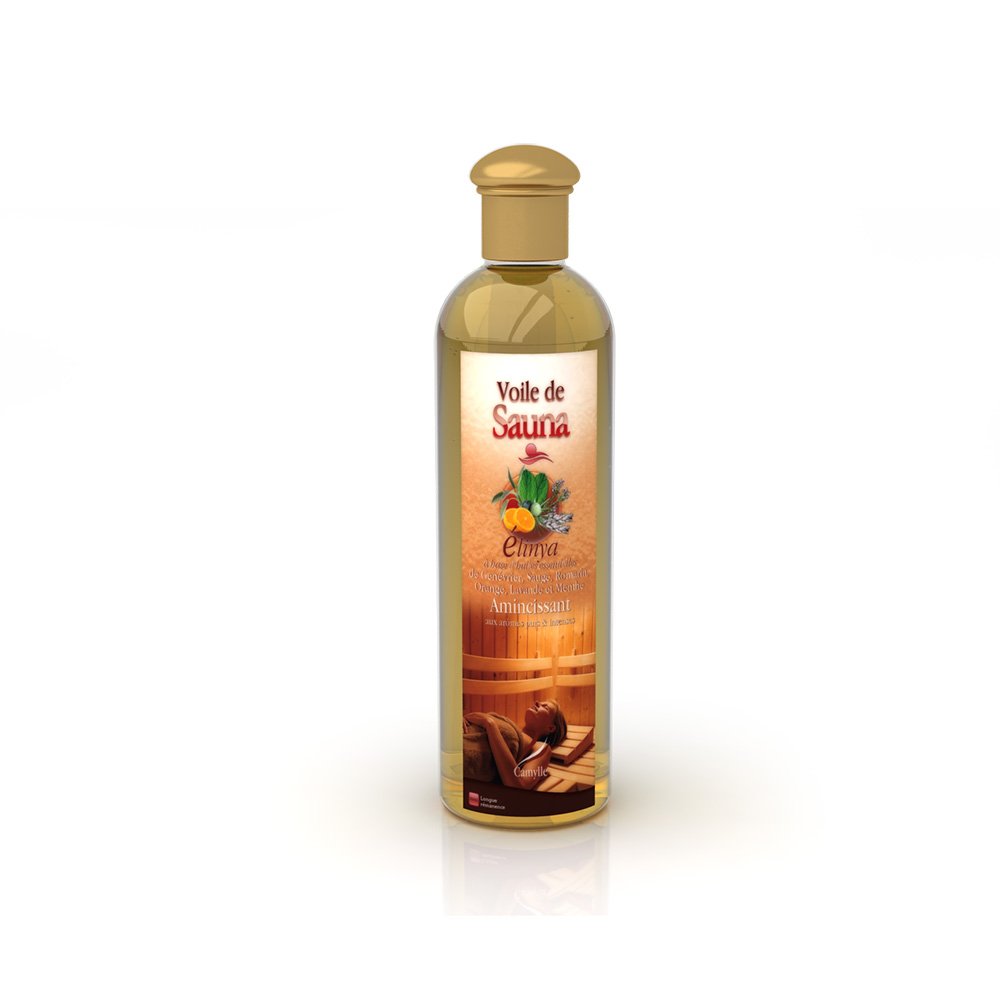Camylle - Voile de Sauna Elinya - Fragrances à base d’Huiles Essentielles 100% Pures et Naturelles pour Sauna - Amincissant aux arômes purs et intenses - 500ml