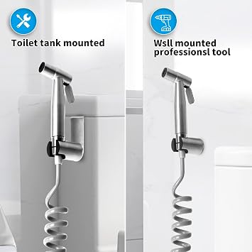 Handheld Bidet Sprayer for Toilet Kit,Stainless Steel Muslim Shower Toilet Bidet Faucets Attachment Set with T-Valve,Adjustable Water Pressure,Toilet Hose Sprayer,Cloth Diaper Spraye for Baby Wash
