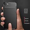 Spia Apple iPhone SE 2020 Case Black Carbon Silicone Original Flexible Thin Improved Durable Anti-Shock Protector New Generation Design (Apple iPhone SE 2020, Black)