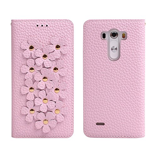LG Optimus G3 Case, DesignSkin Wetherby Flower Patch : 100% Handmade Genuine Leather