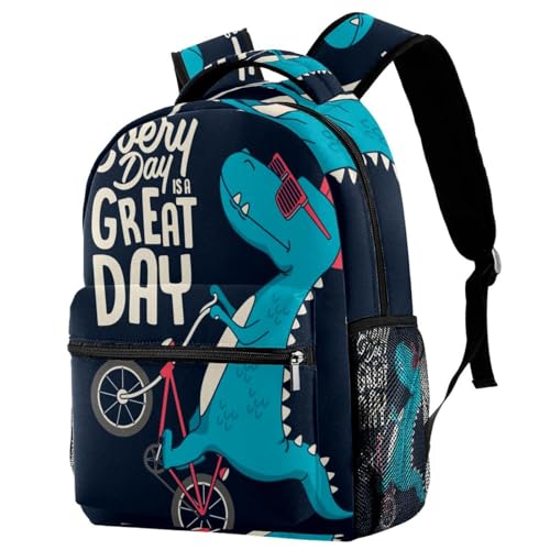 Sac à dos d'école pour filles et garçons avec motif dinosaure multicolore