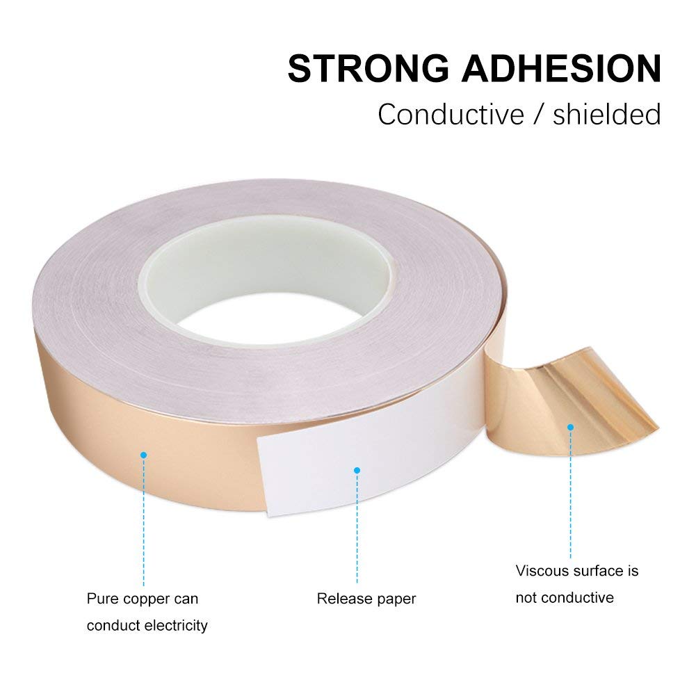Kupferfolie Klebeband Beidseitig Leitende Kupferfolienband EMI Kapton Tape 20M Kupferfolie Klebeband Beidseitig Leitende Kupferfolienband EMI Kapton Tape 20M