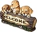 LA JOLIE MUSE Welcome Garden Statue Solar Powered LED Lights, 15 Inch Puppy Dog Decor Halloween Outdoor Garden Yard, Housewarming Gift