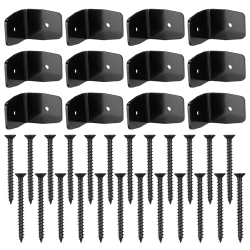 fayarrd Clips y soportes para vigas | Soportes galvanizados para techo de 12 piezas, conectores negros para marquesina cenador valla viga