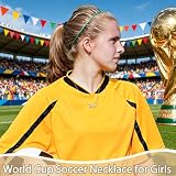 PEALICIOUS Soccer Necklace Soccer Gifts as Sport Party Favors Back to School Gifts Game Day Senior Night Birthday Necklace for Mom Daughter Players Fans Coach