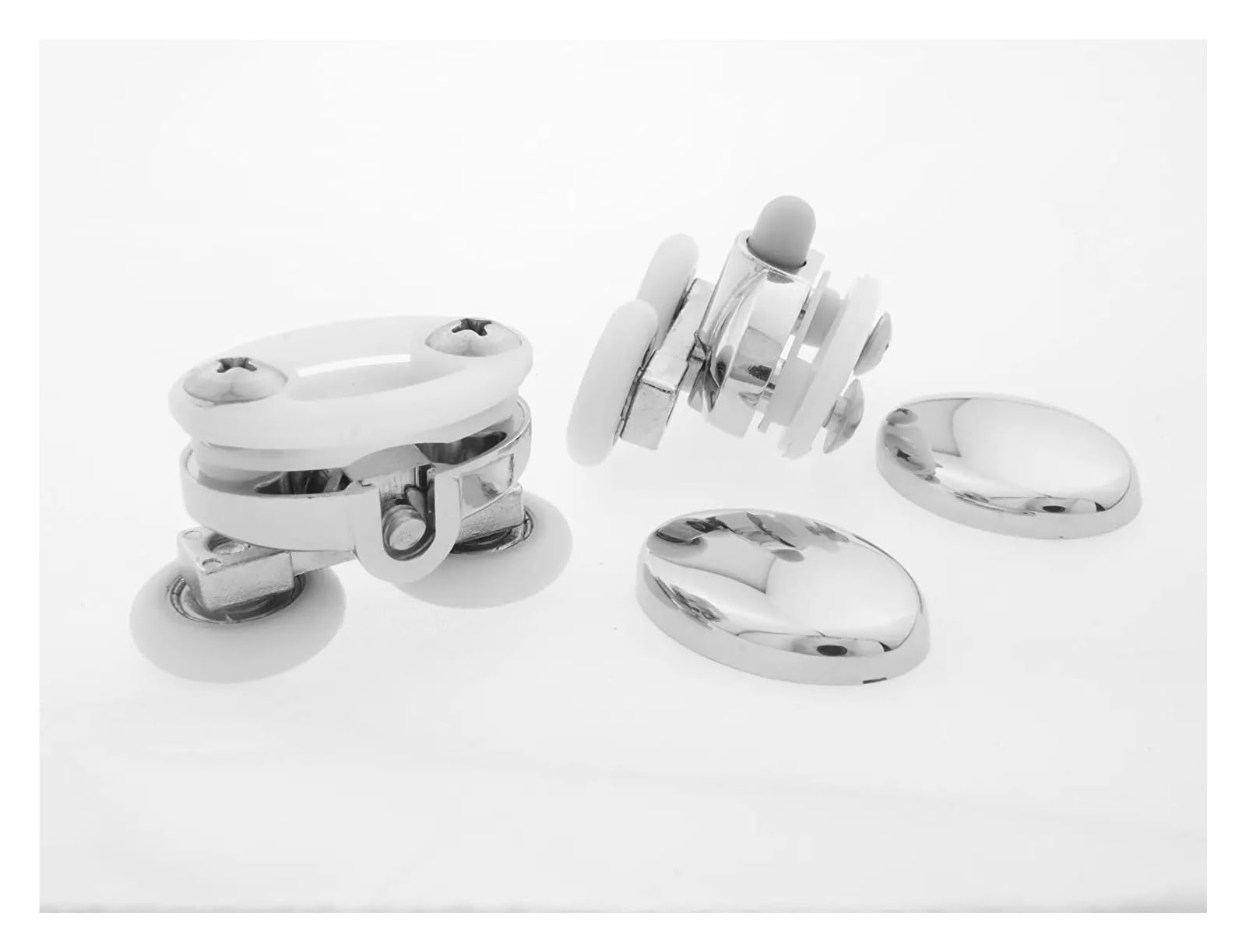 eufeifeiegds 4 Doppel-Schmetterlings-Duschtürrollen/Läufer/Räder 20 mm/23 mm, 25 mm/27 mm Durchmesser wefeiegds(Diameter 27mm)