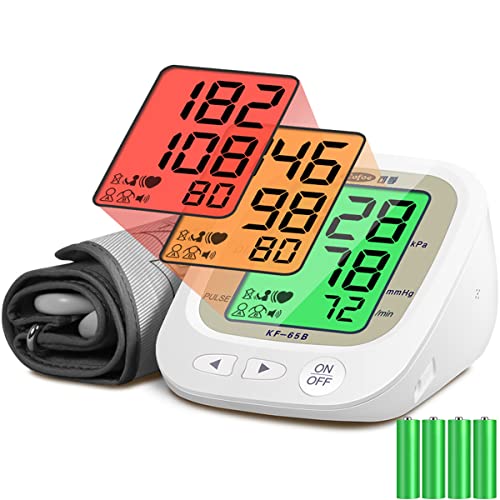 Cofoe Tensiómetro de Brazo digital para uso doméstico o de viaje manguito preformado clínicamente validado de 23 a 43cm,medición fácil y precisa,guía para envolver el manguito