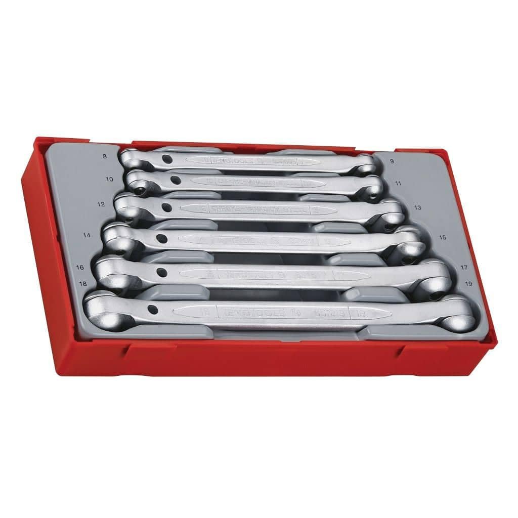 Teng Tools TT6506 - Double Flex Wrench Set in Tray - 12pt Sockets - 6pcs