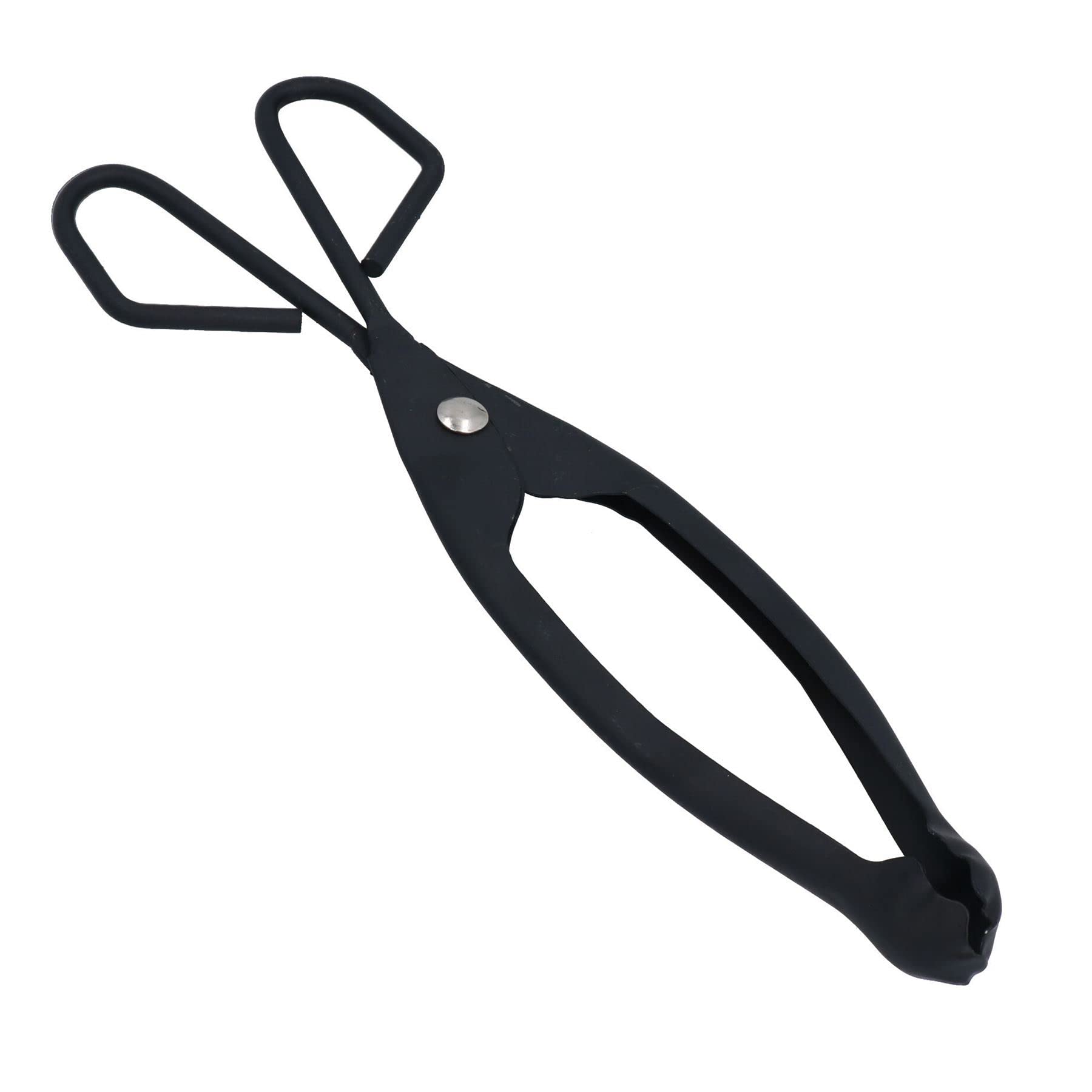 AB Tools Straight Log Tongs Metal Fireplace Firepit Wood Coal Scissor Grabber Campfire, Black