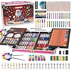 KINSPORY 139 Pezzi Valigetta Colori Bambina, Pittura Valigetta per Bambini, Set per Disegno, Kit Disegno acquarellabili Bambini (Rosso)