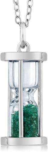 Gem Stone King Collar con colgante de plata de ley 925 para mujer con polvo esmeralda de 075 quilates y cadena de plata de 18 pulgadas Metal Piedra Gem Stone King Collar con colgante de plata de ley 925 para mujer con polvo esmeralda de 075 quilates y cadena de plata de 18 pulgadas Metal Piedra