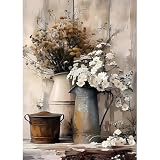 TLIOBLO Landschaft Diamond Painting Bilder Erwachsene, 5D Diamant Painting Blumen Bilder Erwachsene Anfänger, DIY Diamant Kunst Fluss Set Diamant Malerei Kinder für Home Dekor 30x40cm